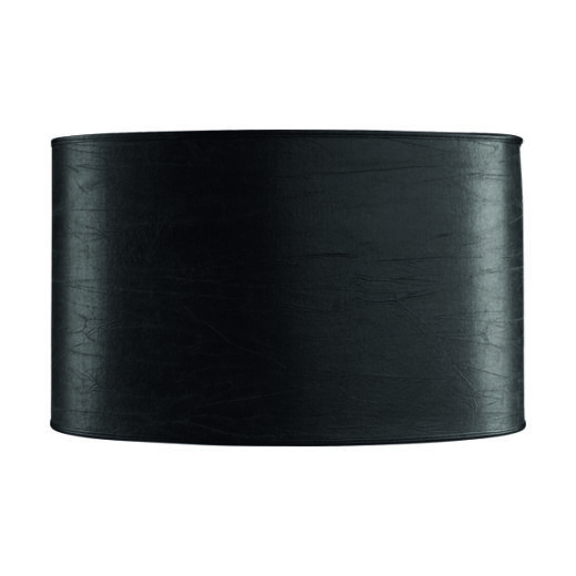 Oval lampaskermur, svart ledur