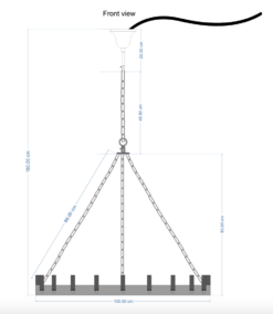 Crown loftljós - 105cm - mál